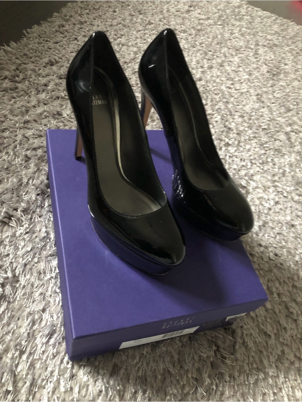 Stuart Weitzman Black Patent Platform Pumps